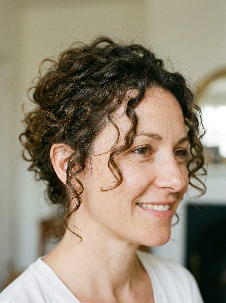 Curly Bob Updo - Hochsteckfrisur für kurze Haare